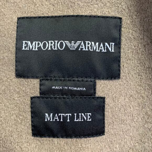 EMPORIO ARMANI Size 36 Tan Wool Two Pockets Zip Up Jacket - Picture 4 of 6